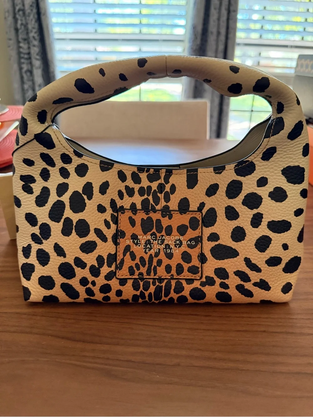 Marc Jacobs Leopard Print Mini Sack Bag in Tan & Black - Picture 2 of 14